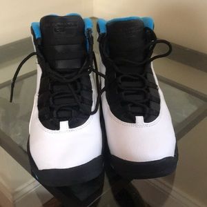 Blue/black/white Air Jordan 10’s